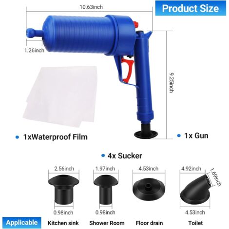 Eyliden Set 2 in 1 con stantuffo per WC, con supporto, strumenti per la pulizia del bagno con supporto (nero