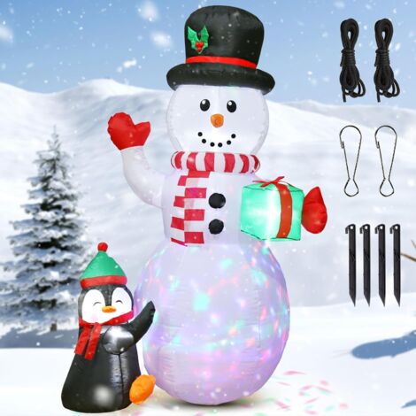 Haloyo® Pupazzo di neve gonfiabile di Natale da 120 cm, decorazione natalizia gonfiabile per