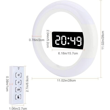 Orologio Da Parete Digitale LED 40,6 Cm – Temperatura, Data, Sveglia, Telecomando, Colore Verde