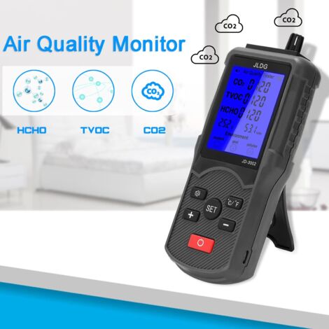 Monitor Qualità Dell'Aria NEZE 8 In 1 – Rileva CO2, TVOC, HCHO, PM2.5 E Temperatura, Schermo A Colori, Batteria 2000 MAh, Ricarica USB