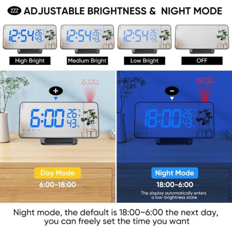 Sveglia Digitale OQIMAX Con Doppia Suoneria E Snooze – Display HD, Bianca - 4