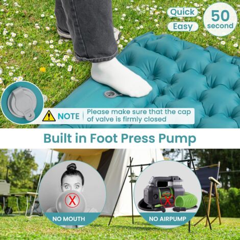 Materassino Da Campeggio Autogonfiante PBWZF – Ultraleggero 860 G, 10 Cm Di Spessore, Doppia Valvola, Impermeabile E Pieghevole. Con Dimensioni 195x70 Cm E Carico Max 150 Kg.