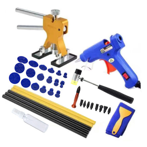 Set 19 Attrezzi Per Riparazione Ammaccature Auto – Senza Vernice, Ventose E Estrattore A T, Per Carrozzerie E Superfici Metalliche