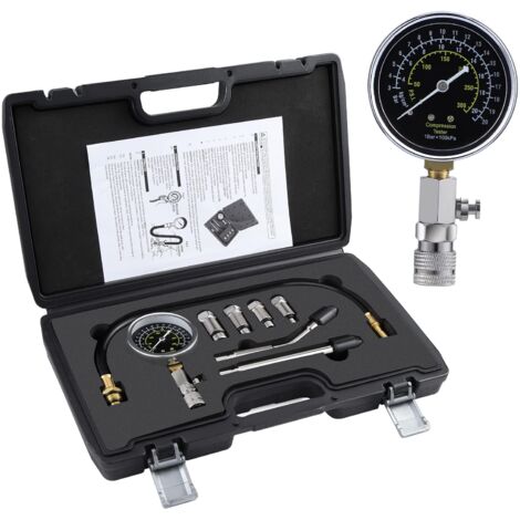 Misuratore Compressione Benzina Tester Di Compressione Motore - Kit Completo Per Auto, Moto, Fuoribordo Diagnostica Motore