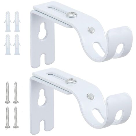 SEGNAYEN Staffe per aste per tende, 2,5 cm, colore nero, resistenti, in metallo, per aste per tende da parete, per aste da 25 mm a 30 mm, confezione da 2