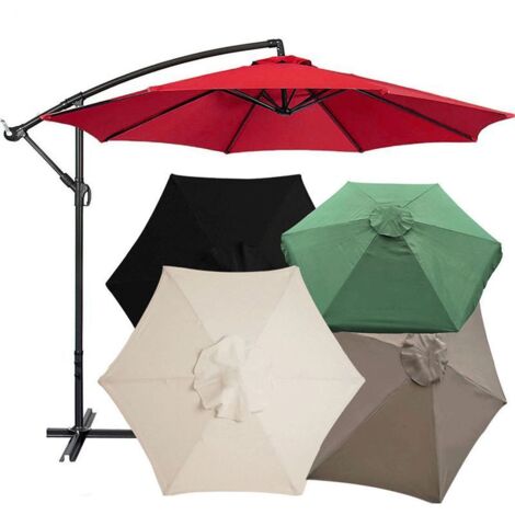 Copertura Per Ombrellone Da Terrazzo 3 Metri - Impermeabile, UV 40+, Poliestere Resistente (Verde, Kaki, Beige, Rosso) - Foto 4