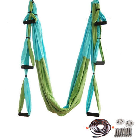 Amaca Aerea Per Yoga E Pilates - 5m Elasticizzata, Con Moschettoni E Catena - Foto 3