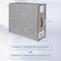 Organizer Per Lenzuola Yeahshion - Set Di 4 Borse Pieghevoli Per Biancheria | Grigio Per Letti King/Queen - Foto 2