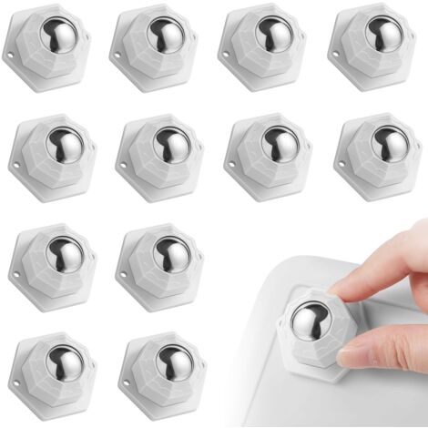 8 Schwerlast Möbelrollen - 360° Kugelrollen Mit Bremse & Selbstklebefläche