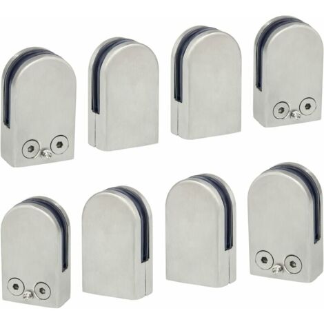 Neoteck Edelstahl-Glasklemmen Set - 8 Stück Für Treppengeländer, 304 Edelstahl, Gebürstet