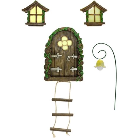 Miniatur Tür Für Terrarium - 13,3 Cm Feengarten Deko Aus Kunstharz