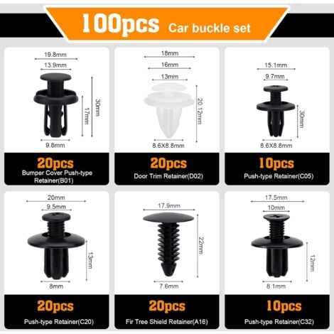 LT Easiyl 50 Stück Auto Spreizclips - Kunststoff Befestigungsnieten Für Stoßstangen & Verkleidungen
