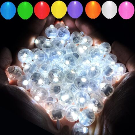 50 Runde Mini-LED-Ballonlichter – Warmweiß, 24h+ Laufzeit, Für Party & Deko