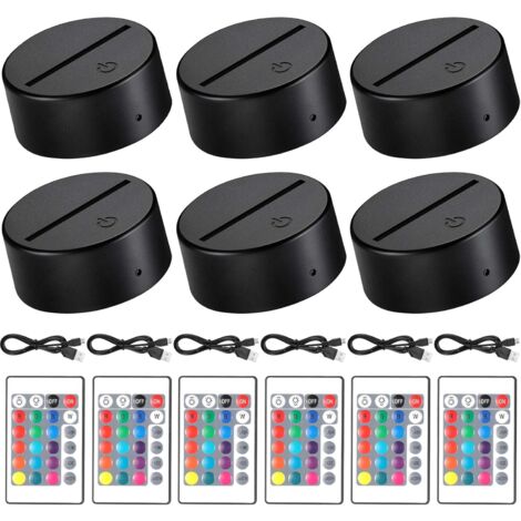 Gotrain 4x Nachtlicht Aus Holz - LED Display Basis Mit 16 Farben & Fernbedienung