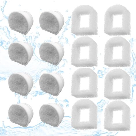 12 Filter + 6 Schwämme Für ORSDA D30 Katzenbrunnen – Wasserfilter Für 2 L Haustierbrunnen | 4-lagig