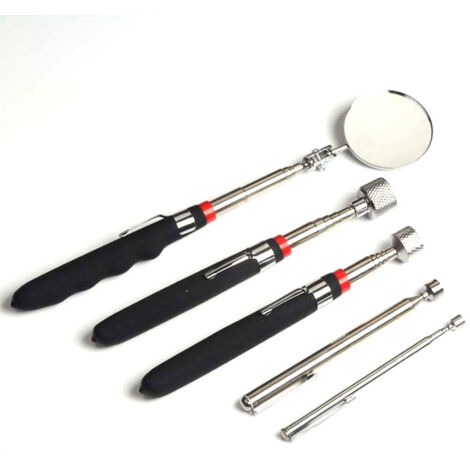 Housolution Magnetisches Aufnahmewerkzeug Set 5-tlg - Mit Spiegel & LED Lampe