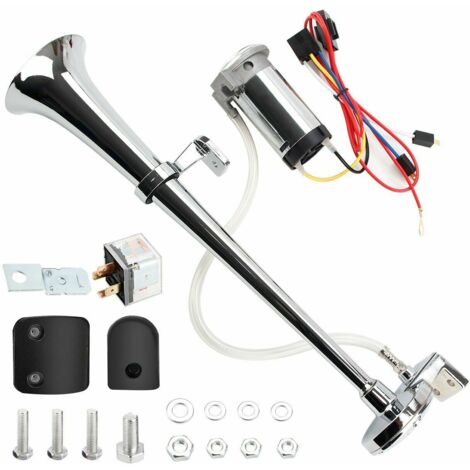 130dB Drucklufthupe 12V/24V Für Auto & LKW - Doppeltrompeten-Design, Aus Metall/ABS