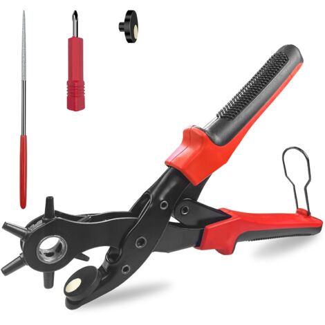 Ceisazira Lochzange 2-4,5mm - 6 Stanzgrößen, Doppelhebel Für Ledergürtel, Uhrenarmbänder & Mehr