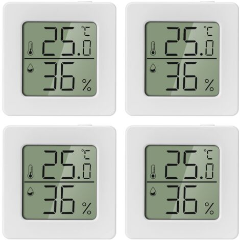 Toyvian 2er Set Digital Thermometer Hygrometer - Mini Innen/Außen Temperatur Feuchtigkeitsmesser