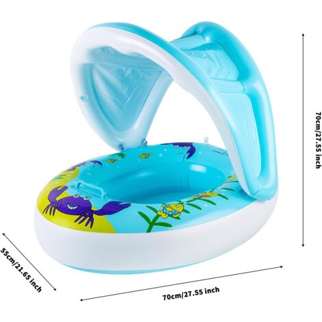 Baby Schwimmring Mit Sonnendach - Aufblasbar 0-4 Jahre