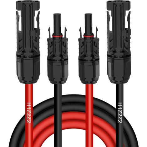 Solarkabel 4mm²/6mm², Solarkabel Verlängerung 1/2/3/5/10M (5M-AWG12/4mm)
