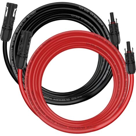 Solarkabel 4mm²/6mm², Solarkabel Verlängerung 1/2/3/5/10M (1M-AWG10/6mm)