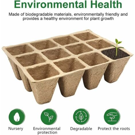 Pack De 10 Bandejas De Germinación Biodegradables – 12 Celdas Cada Una, Con Etiquetas, Ideales Para Semilleros De Verduras Y Flores
