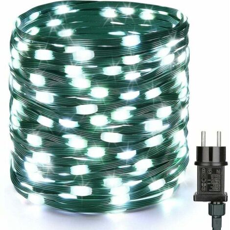 LaiTeny Luces Árbol Navidad Exterior E Interior - 50m 500Led Enchufe Blanco Cálido Con 8 Modelos Control Remoto Timer Impermeable Iluminado Luces De Hadas Para Fiestas Boda Balcón