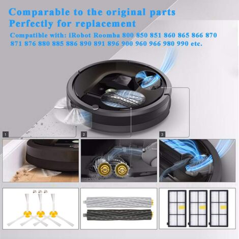 Spazzola Di Ricambio Per IRobot Roomba Serie 800 E 900 (880, 860, 980, 990, 960) Grigia