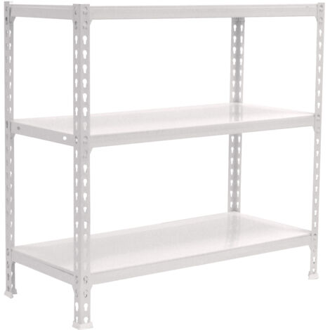 SimonRack Étagère Rangement, 1000x800x400 mm, 3 Niveaux, 180 kg Capacité de Charge et Point de Flexion, Métal , Étagère Garage, Blanc - Simonclick (1/5)