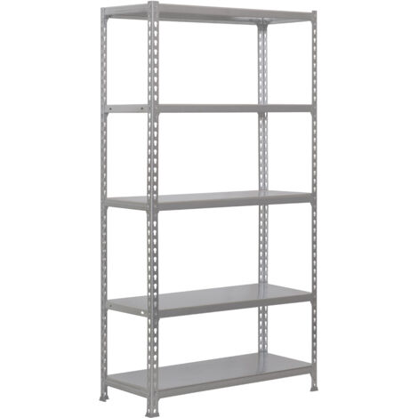 SimonRack Étagère Rangement, 1800x900x300 mm, 5 Niveaux, 180 kg Capacité de Charge et Point de Flexion, Métal , Étagère Garage, Gris - Simonclick