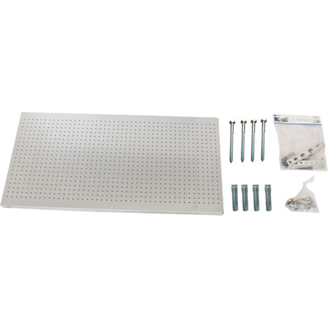 SimonRack Panneau Mural Perforé Porte-Outils avec 25 Crochets – 400x1200x35 mm – Acier Zincato – Simonwork