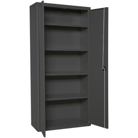 SimonRack Armoire Métallique Balai 1800x600x400 mm, 2 Porte, 4 Étagères, Anthracite - Simonlocker (1/5)