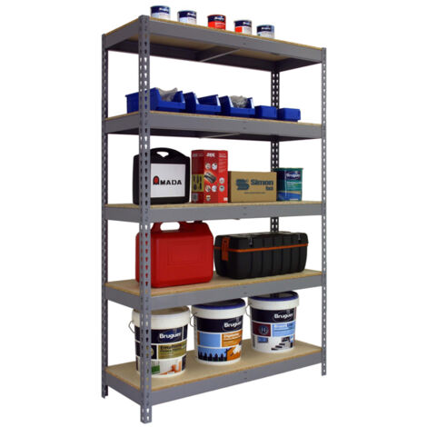 Simonrack Étagère métallique moderne gris bois 2000x1200 mm (1/5)
