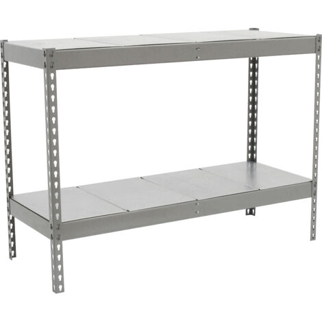 SimonRack Étagère Industrielle, 900x1500x450 mm, 2 Niveaux, 600 kg Capacité de Charge et Point de Flexion, Métal, Étagère Charge Lourde, Galvanisé - Simonforte (1/5)