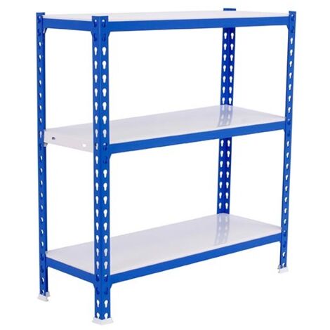 SimonRack Étagère Rangement, 1000x900x500 mm, 3 Niveaux, 180 kg Capacité de Charge et Point de Flexion, Métal , Étagère Garage, Bleu/Blanc - Simonclick (1/5)