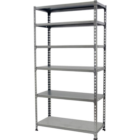 SimonRack Étagère Rangement, 2500x1000x400 mm, 6 Niveaux, 180 kg Capacité de Charge et Point de Flexion, Métal , Étagère Garage, Gris - Simonclick