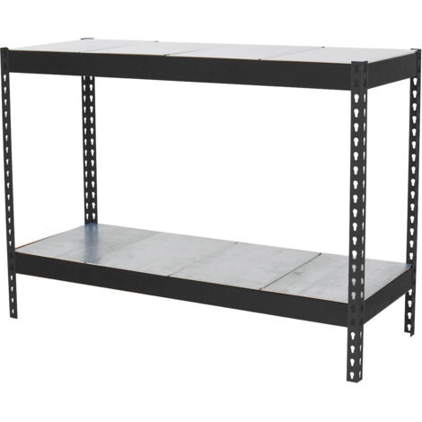 SimonRack Étagère Industrielle, 900x1500x600 mm, 2 Niveaux, 600 kg Capacité de Charge et Point de Flexion, Métal, Étagère Charge Lourde, Anthracite/Galvanisé - Simonforte (1/5)
