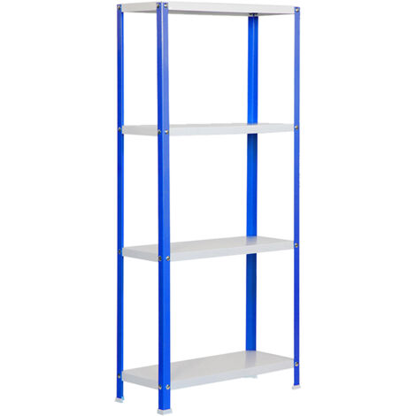SimonRack Scaffale da Ufficio/Libreria, 1600x800x300 mm, 4 Ripiani, 100 kg per Ripiano, Metallo Stile Industriale, Blu/Bianco – Simon Home (1/4)