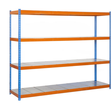 Simonrack Étagère industrielle métal bleu et orange robuste (1/5)