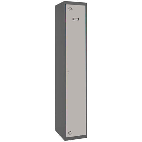 SimonRack Vestiaire Métallique 1 Porte, 1800x500x500 mm, 2 Compartiments, Module additionnel, Serrure à Clé et Aérations, Gris/Bleu Simonlocker (1/5)