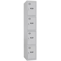 SimonRack Vestiaire Métallique 4 Porte, 1800x400x500 mm, Serrure à Clé et Aérations, Gris Simonlocker
