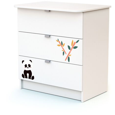 Commode 3 tiroirs avec plan à langer AT4 Webaby Panda