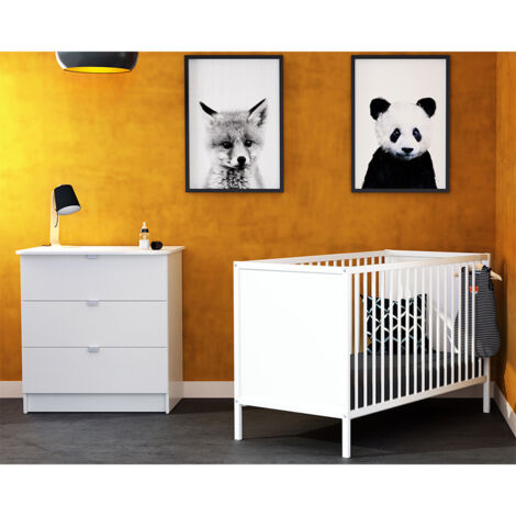 Commode 3 tiroirs avec plan à langer AT4 Webaby Panda