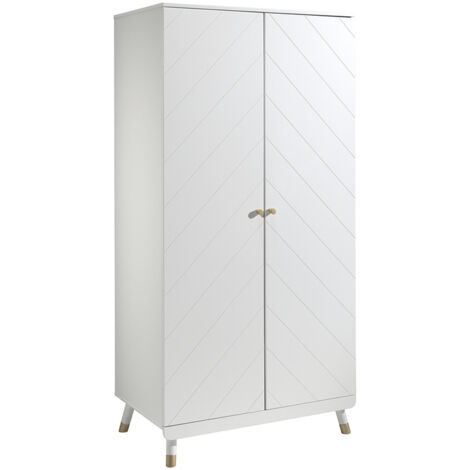 Armoire 2 portes bois blanc satiné Funy (1/3)