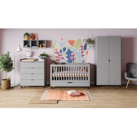 Chambre complète lit bébé évolutif - commode à langer - armoire Vox ...