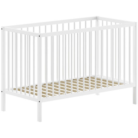 Lit bébé réglable 60x120 cm en hêtre blanc - KALSTA (1/5)