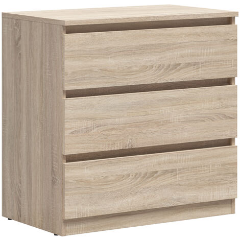 Commode 3 tiroirs Edwin Bois clair (1/3)