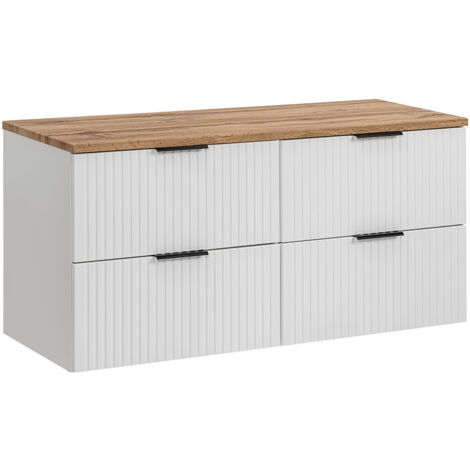 Meuble sous-vasque 120cm plan de toilette Adriel Blanc (1/5)