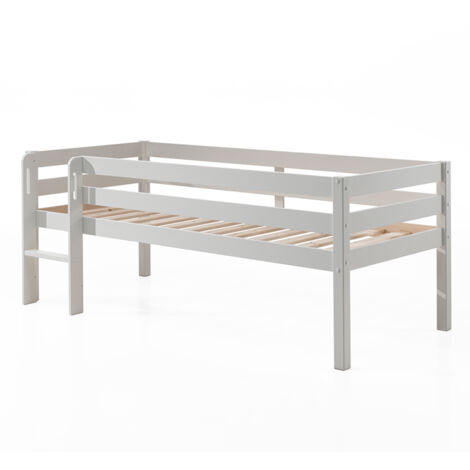 Lit mi-hauteur 90x200 sommier inclus Vipack Pino Blanc (1/4)